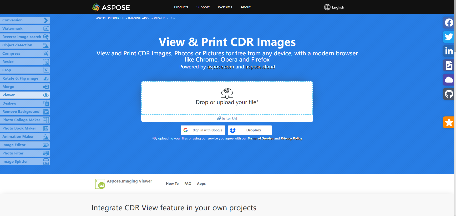 ASPOSE CDR Viewer-免费在线查看和打印CDR图像文件 ASPOSE CDR Viewer