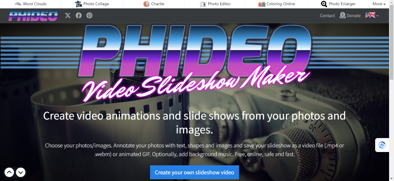 Phideo - 免费的在线视频制作工具 Phideo