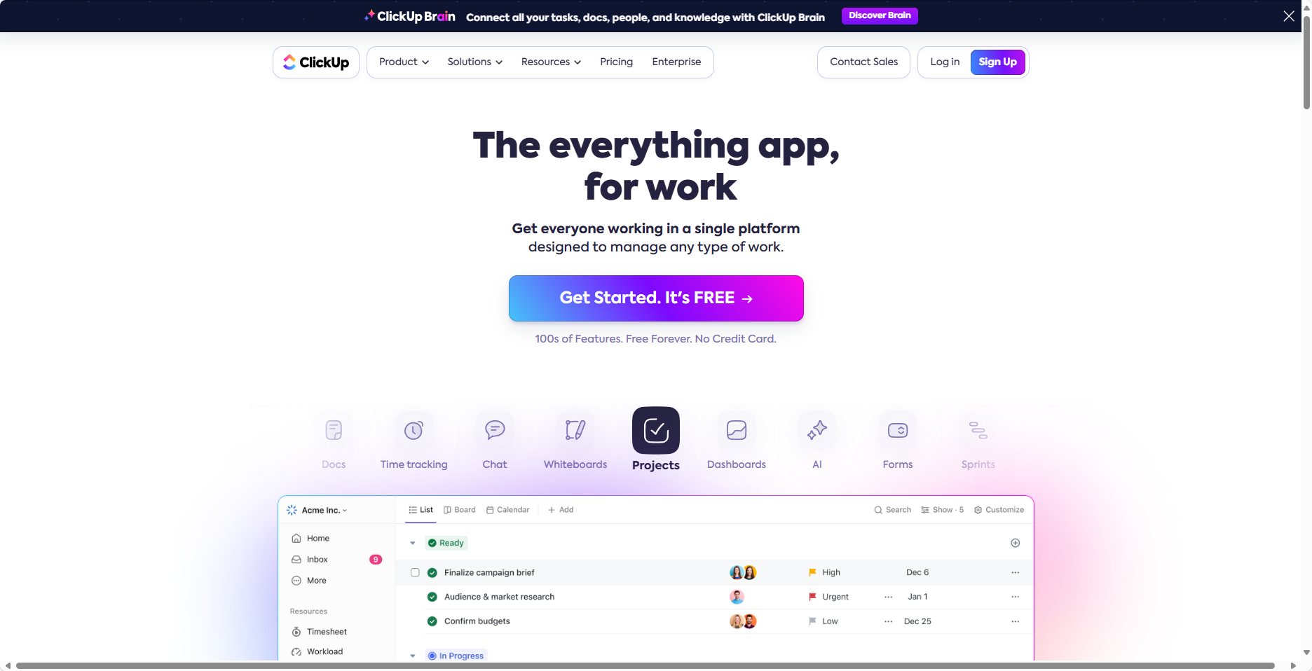 ClickUp官网首页 ClickUp