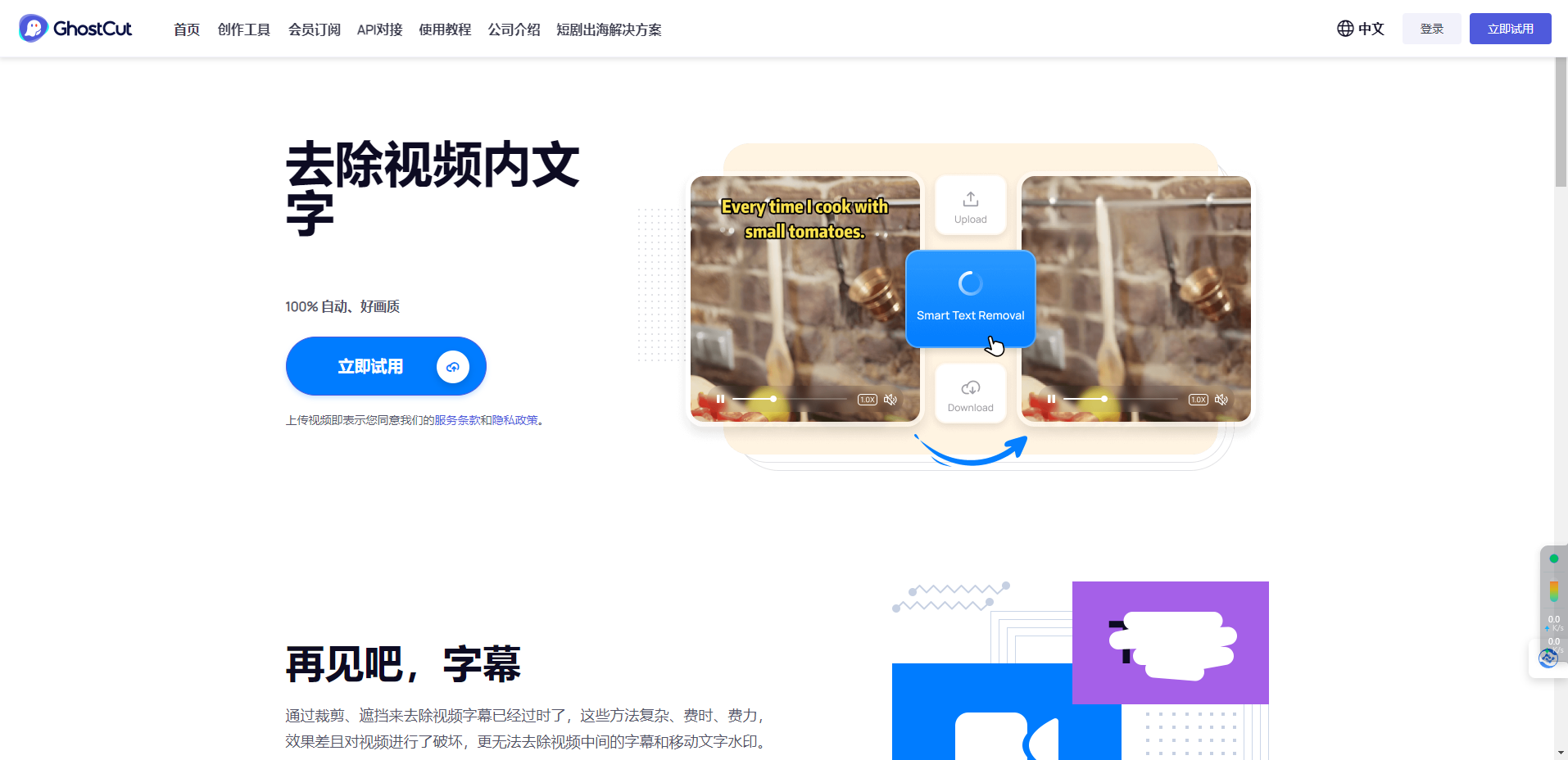 鬼手剪辑GhostCut -免费AI智能视频、图片去字幕工具插图
