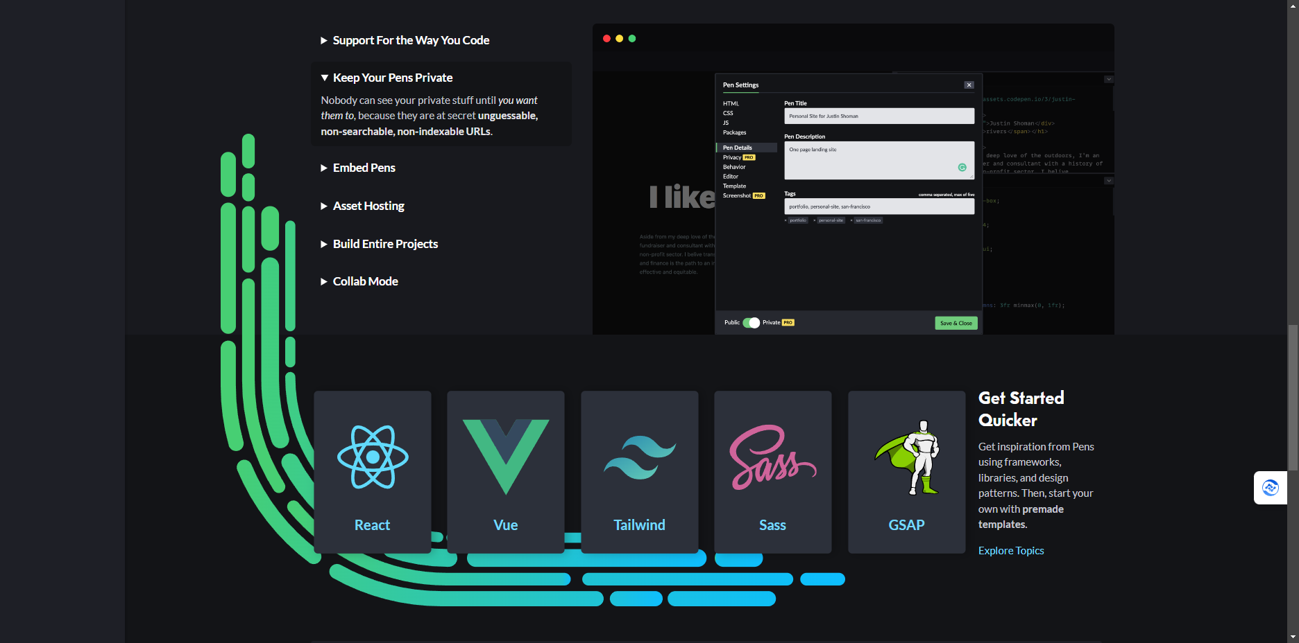 codepen – 前端代码编写测试运行在线工具插图2
