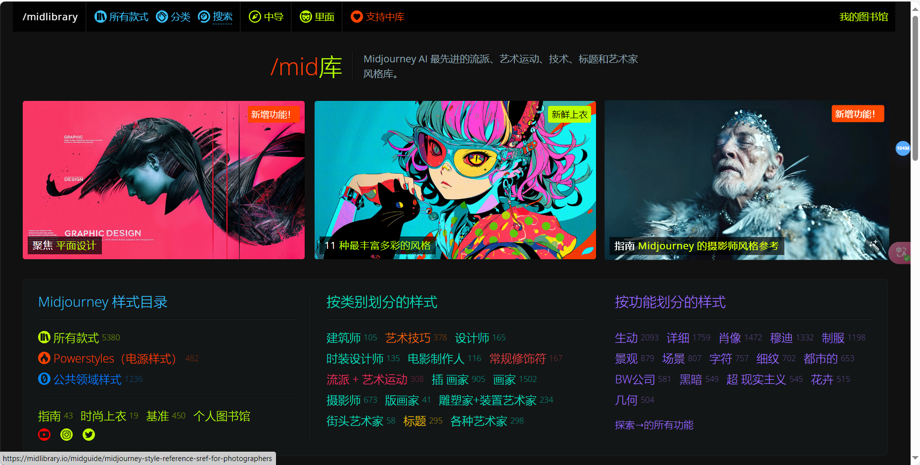 Midlibrary – 在线的Midjourney作品集提示词资源库插图