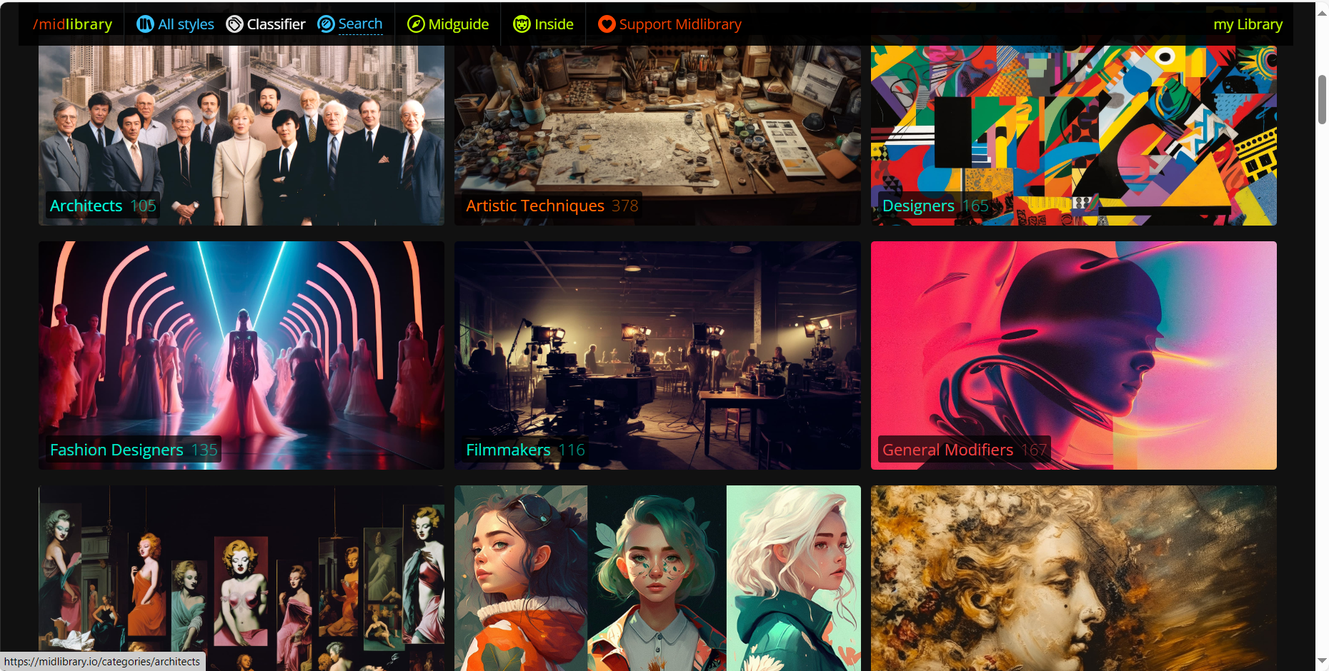 Midlibrary – 在线的Midjourney作品集提示词资源库插图2