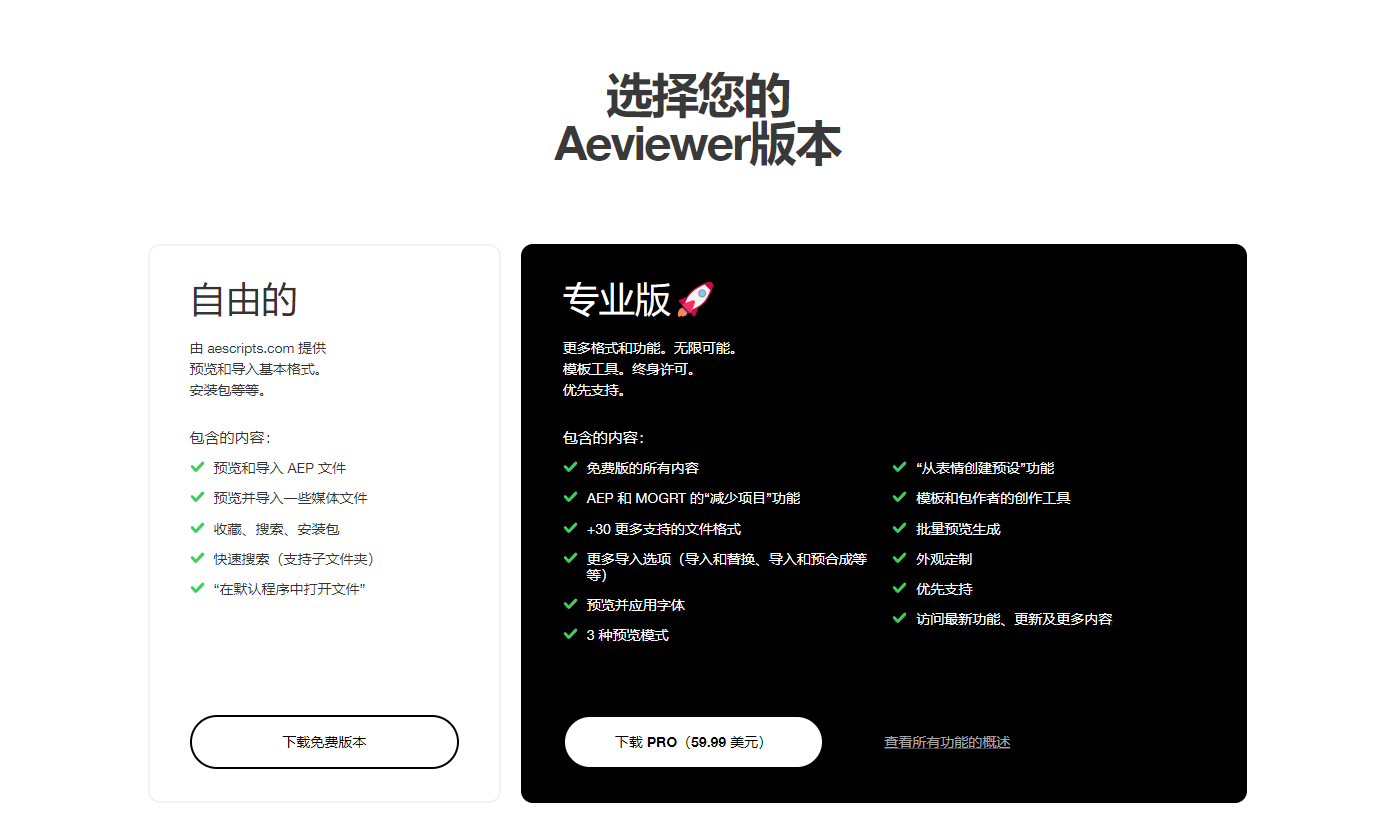 AEViewer的产品价格 AEviewer