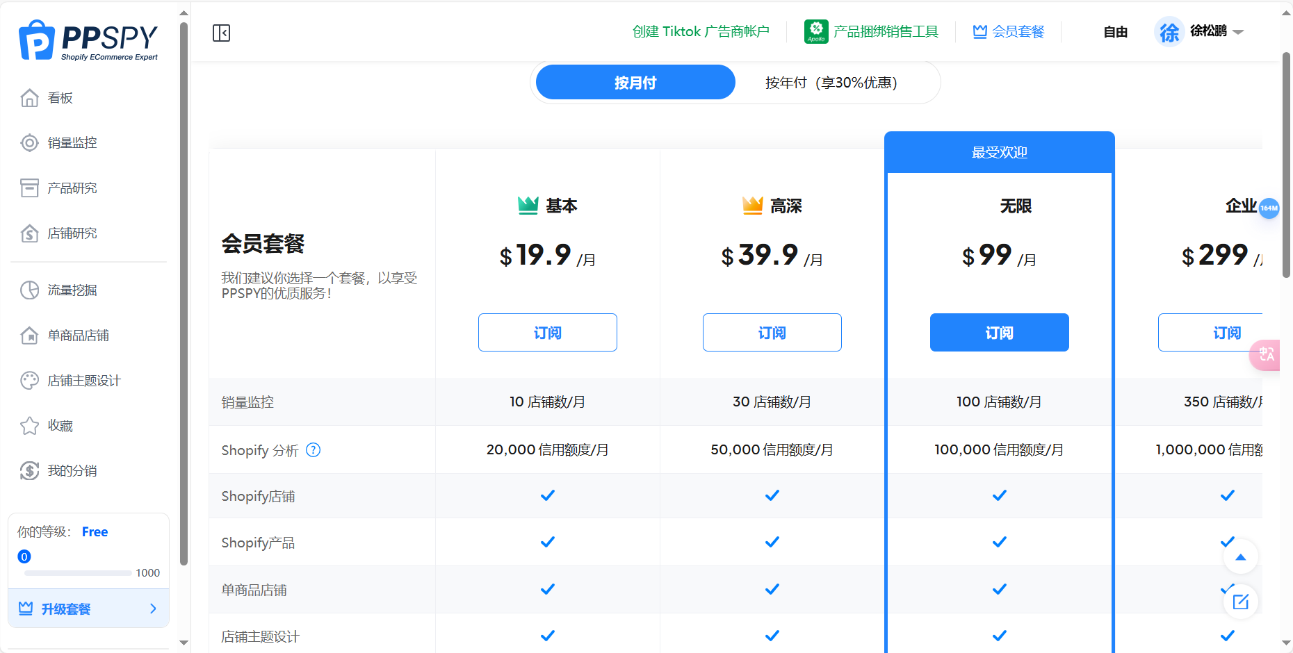 PPSPY – Shopify商店提供的数据分析平台插图6