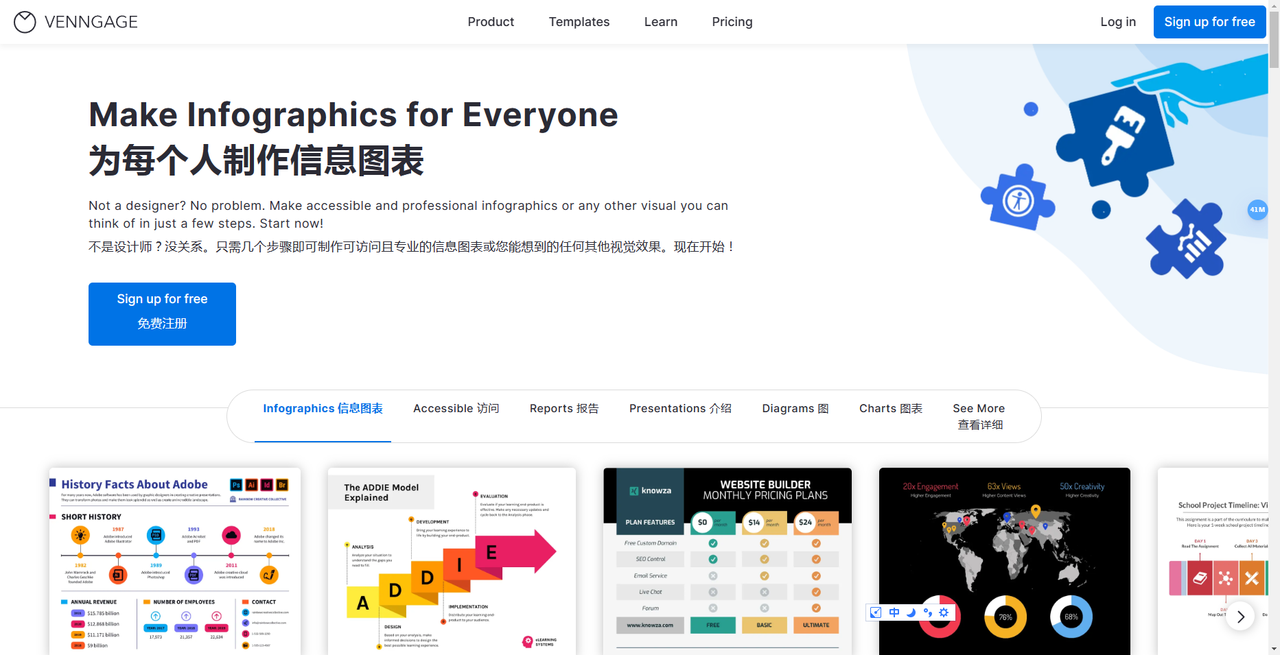 Venngage:专业的在线信息图表制作工具 Venngage