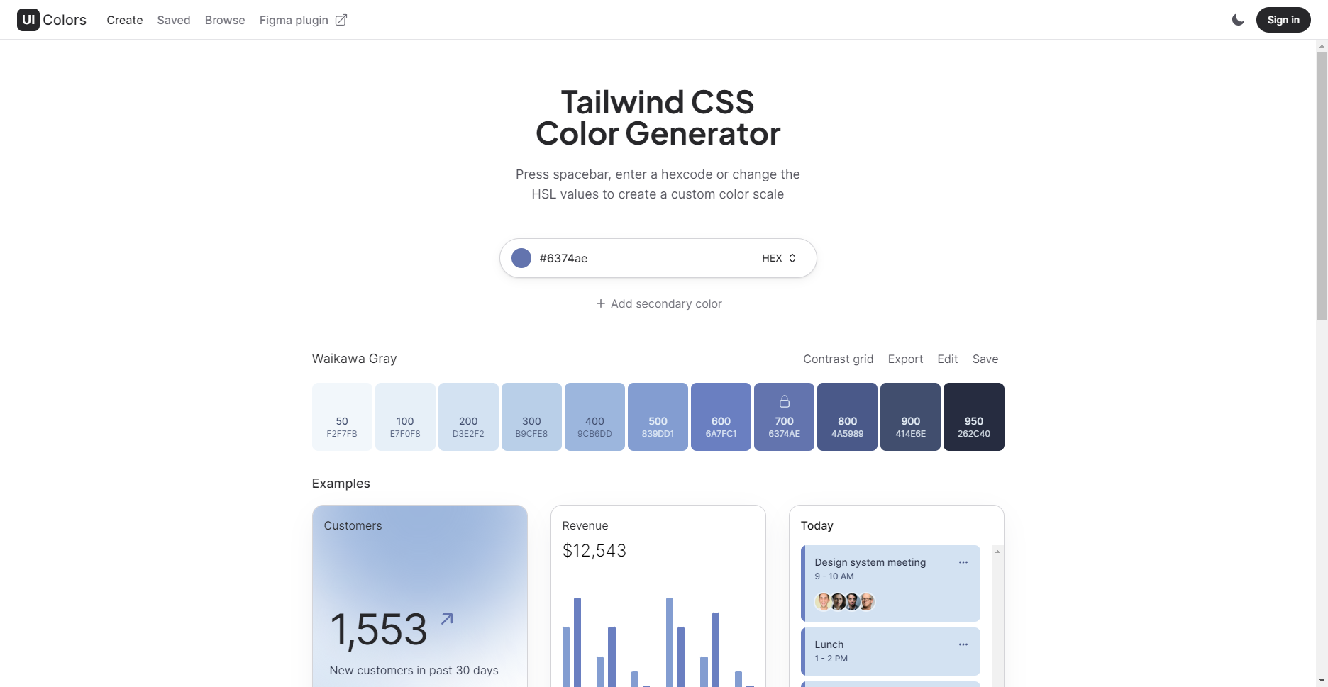 UI Colors:免费的在线配色工具,专为整体色彩搭配设计 UI Colors