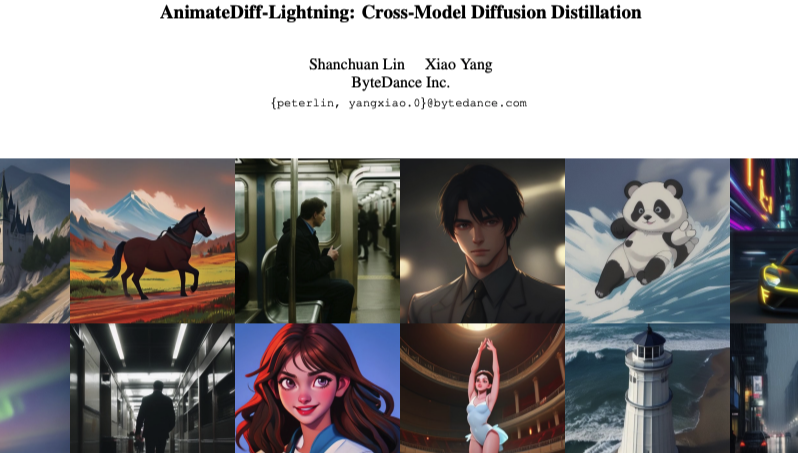AnimateDiff-Lightning:字节跳动推出的开源文本到视频生成模型 AnimateDiff-Lightning