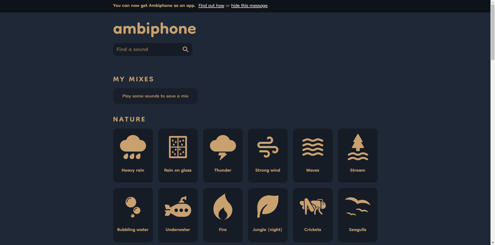 Ambiphone - 在线白噪音网站,适合睡眠和工作等场景 ambiphone