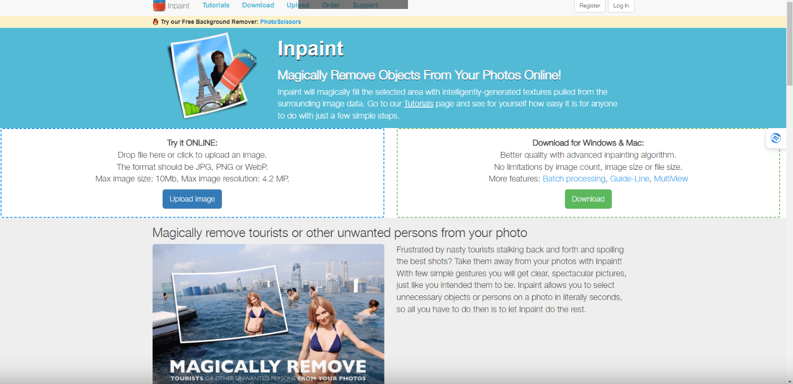 Inpaint网页版 -免费在线图片去水印工具插图2