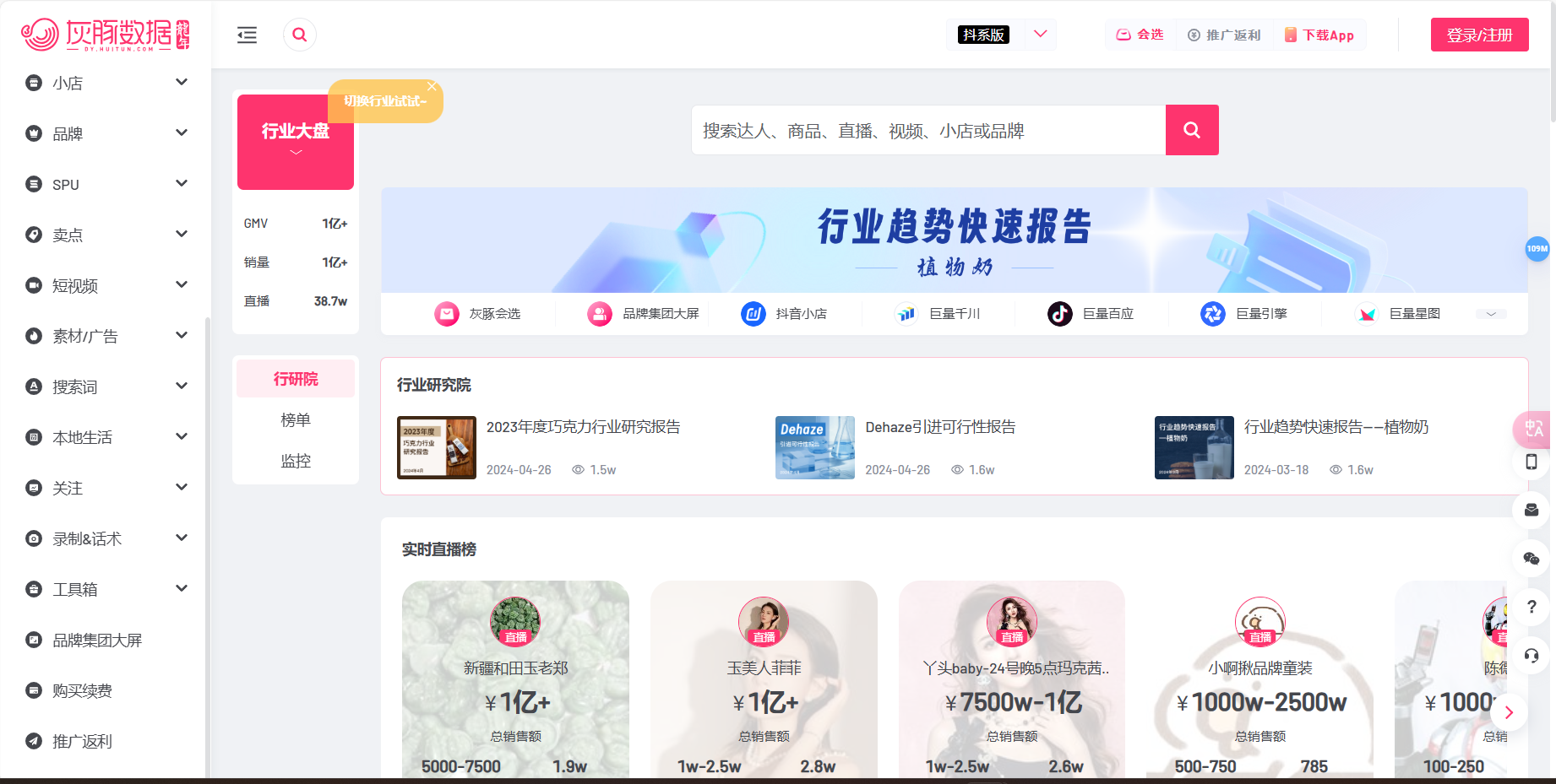 灰豚数据 –  专为品牌、商家及直播带货主播设计的全方位数据分析与优化工具插图2