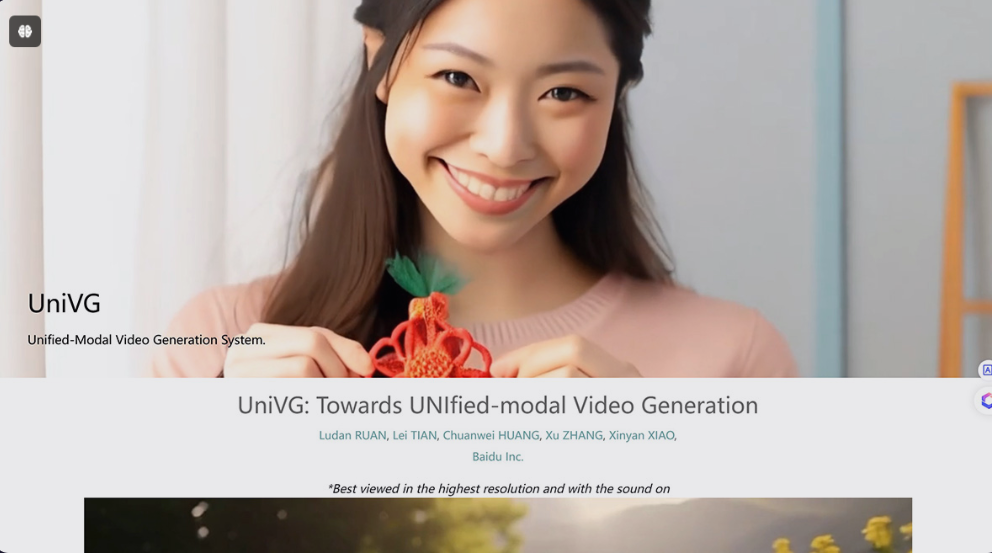 UniVG - 百度推出的统一模态视频生成系统 UniVG