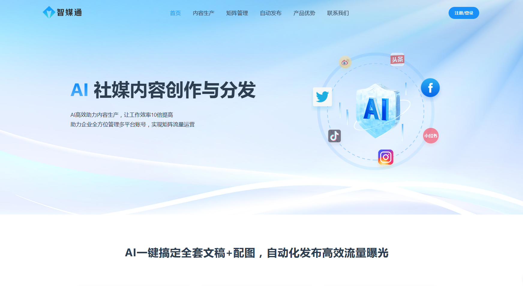 智媒通:AI驱动的社媒内容创作与分发工具 智媒通