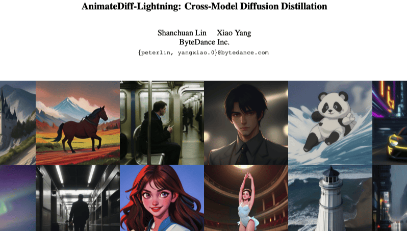 AnimateDiff-Lightning – 字节跳动开发的开源文本到视频生成模型插图