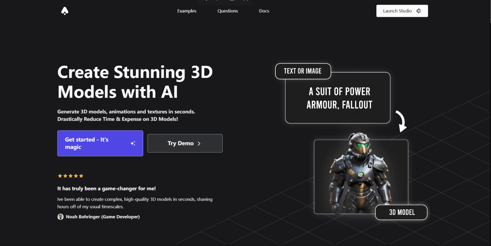 3D AI studio – AI文本或图像生成3D模型工具插图