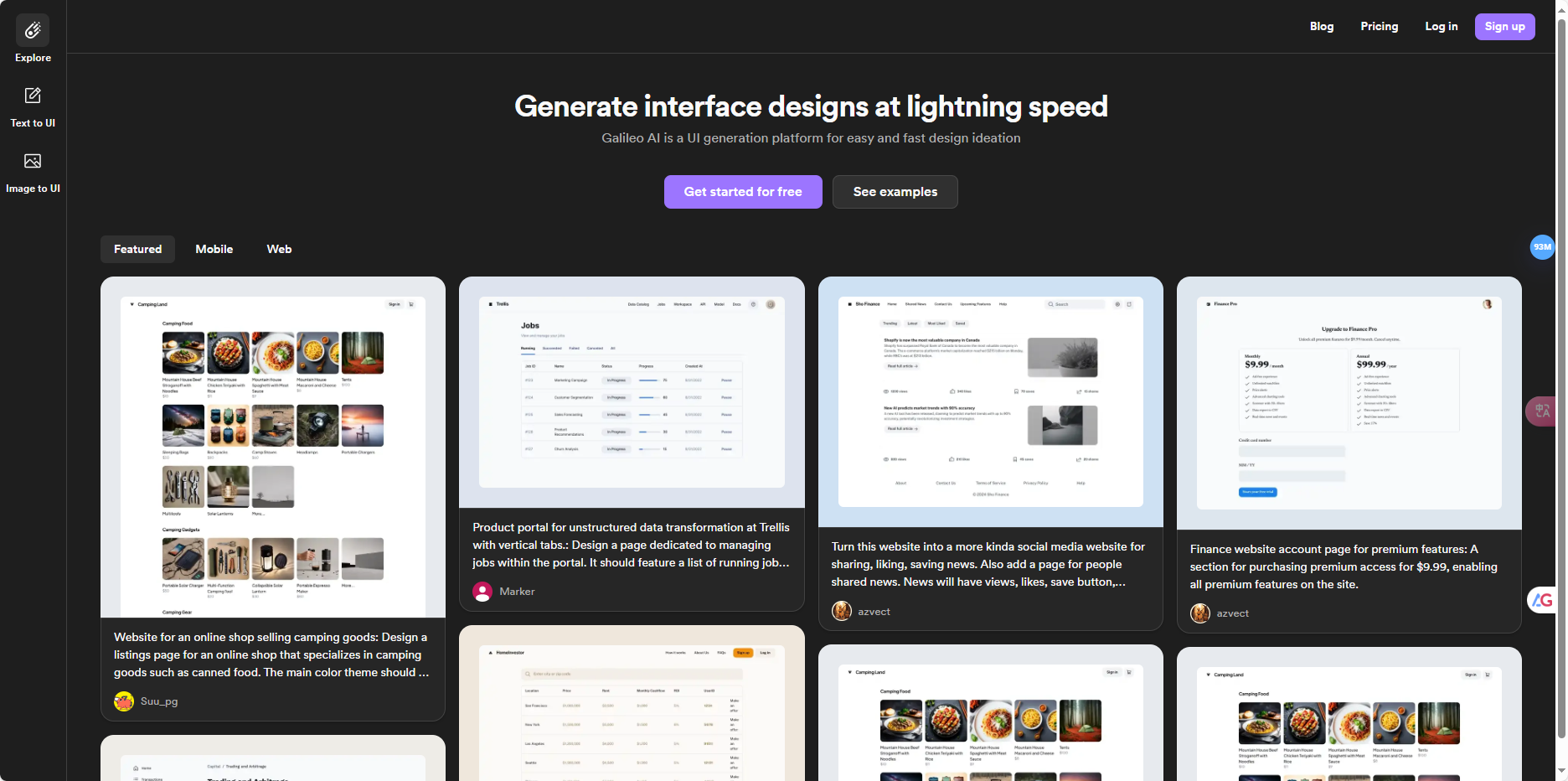 Galileo AI – 界面设计的生成式 AI 工具，提高你的设计流程速度插图