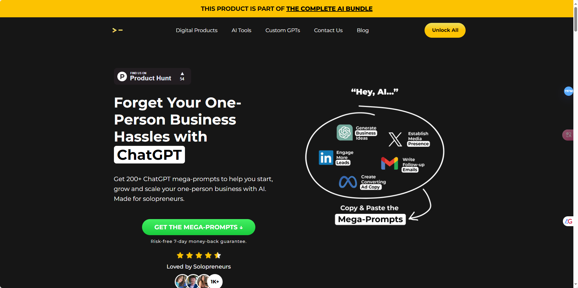 200+ ChatGPT Mega-Prompts for Solopreneurs – 一系列手工制作的超级提示，自动化您的所有个体经营企业任务插图