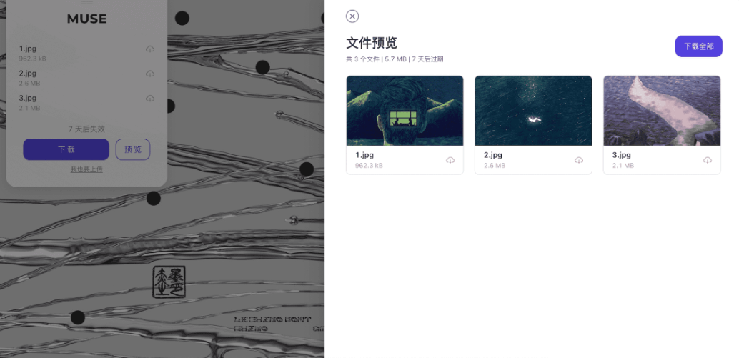 打开链接,在线预览 MuseTransfer