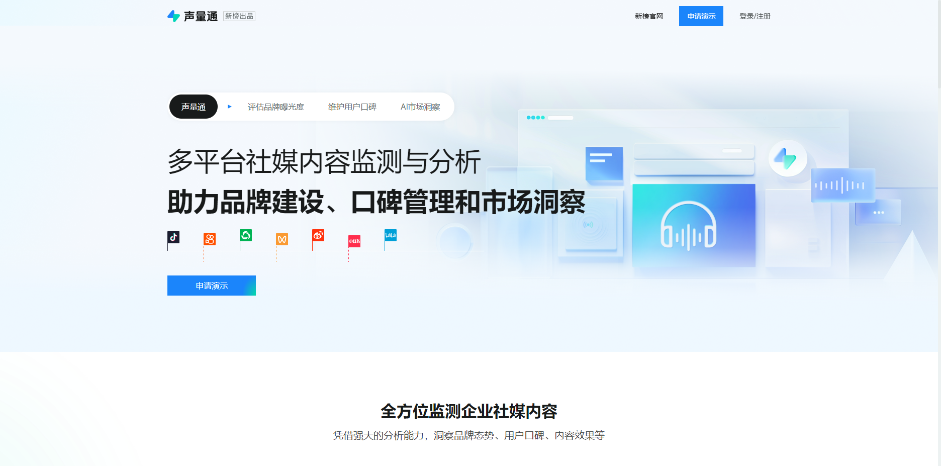 声量通 - 新榜旗下多平台社媒内容监测及声誉管理系统 声量通