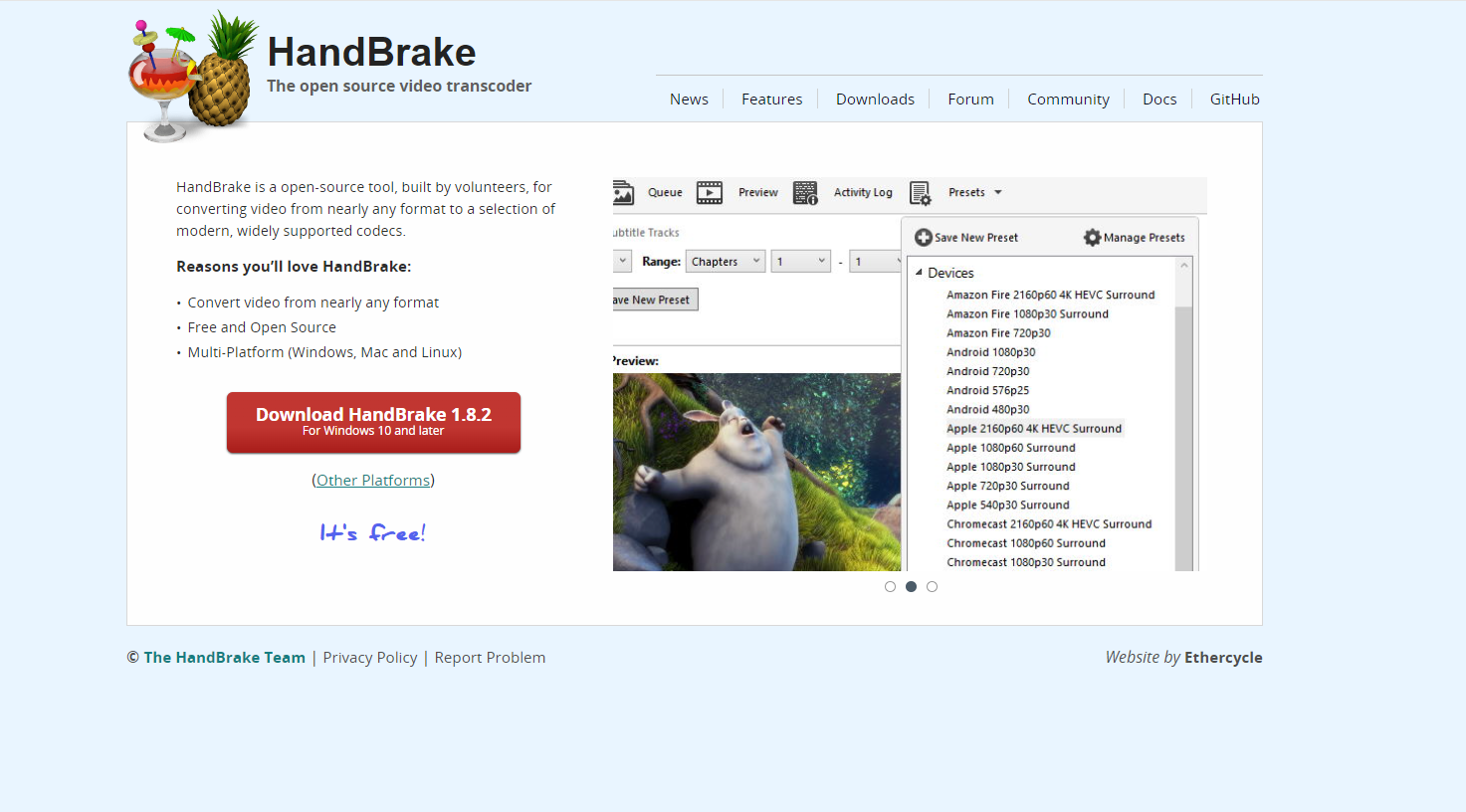 HandBrake - 免费开源的视频转换和压缩软件 HandBrake