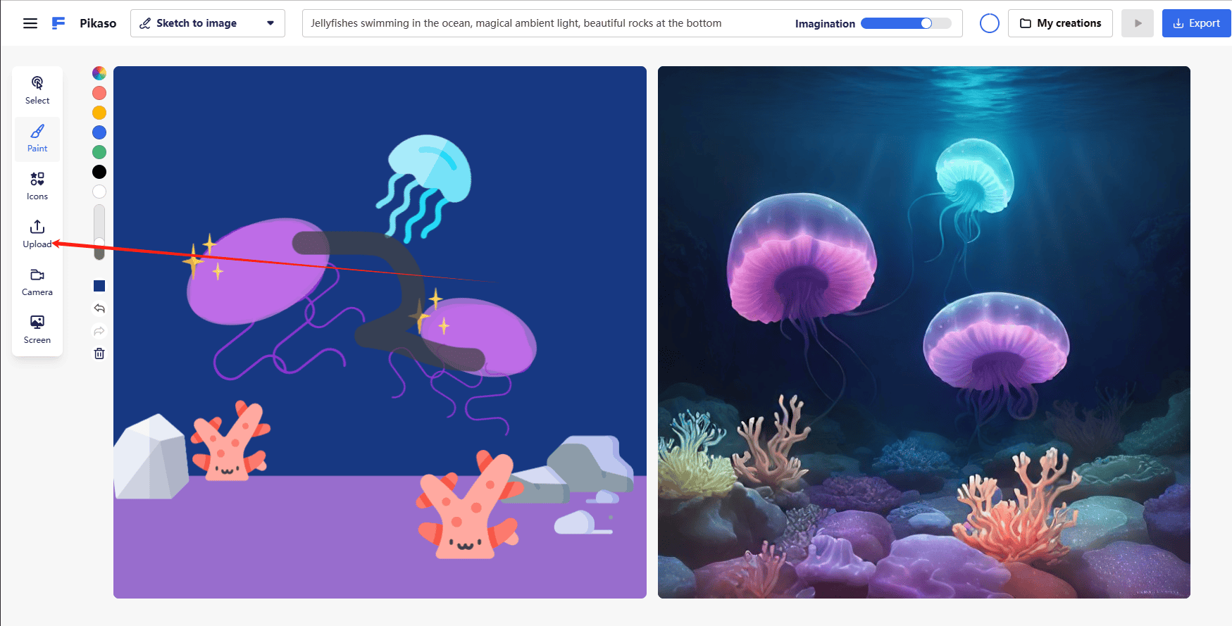 Pikaso – Freepik 开发的一款 AI 在线实时涂鸦出图工具插图8