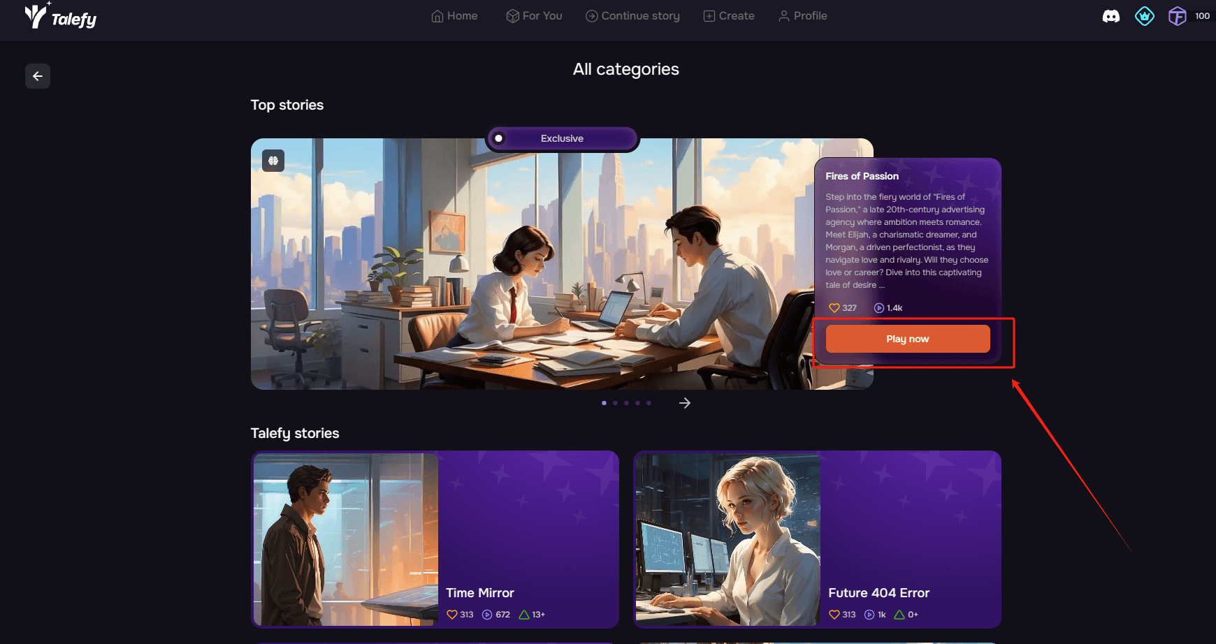 Talefy Ai – AI驱动的沉寂式互动故事生成器插图4