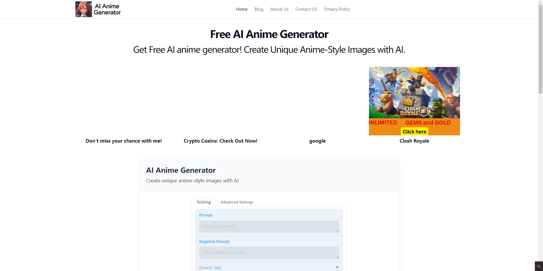 AI Anime Generator - 免费AI动漫风格图像生成工具 AI Anime Generator