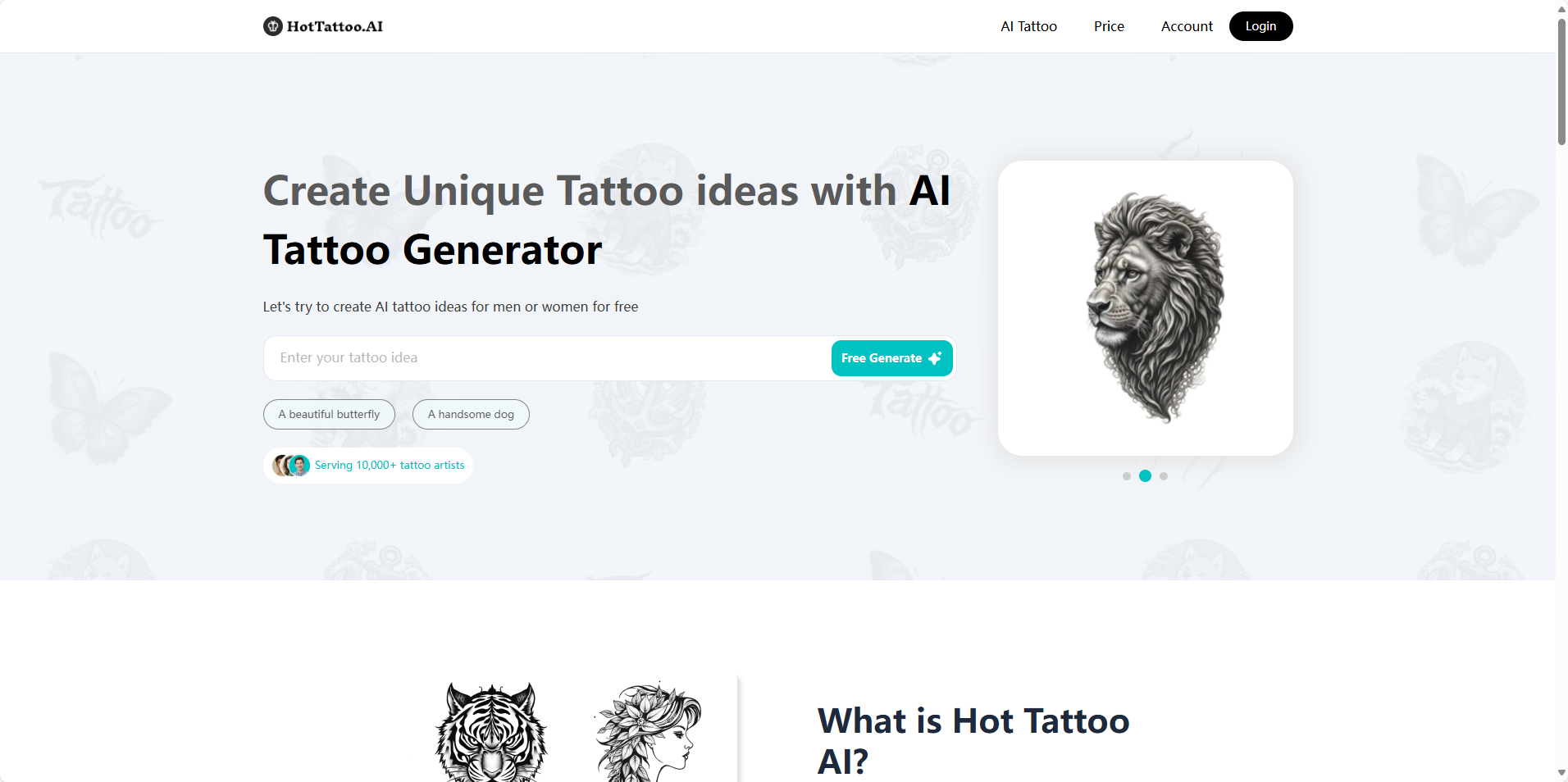 Hot Tattoo AI:免费的人工智能纹身生成器 HotTattoo