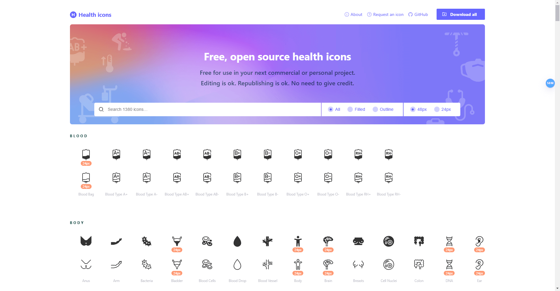 Health iCons - 免费开源的健康图标资源库 Health iCons