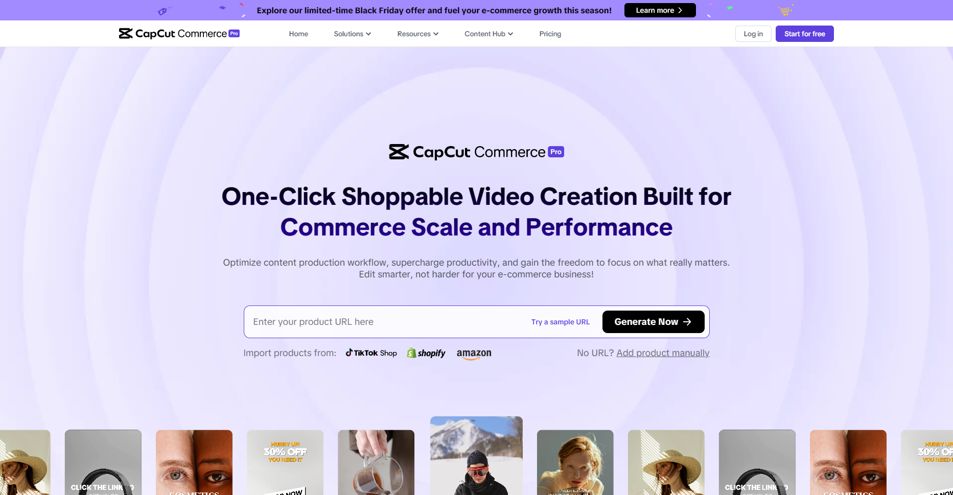CapCut Commerce Pro:AI驱动的视频和图片生成器,一键生成引人注目的营销视频 CapCut Commerce Pro