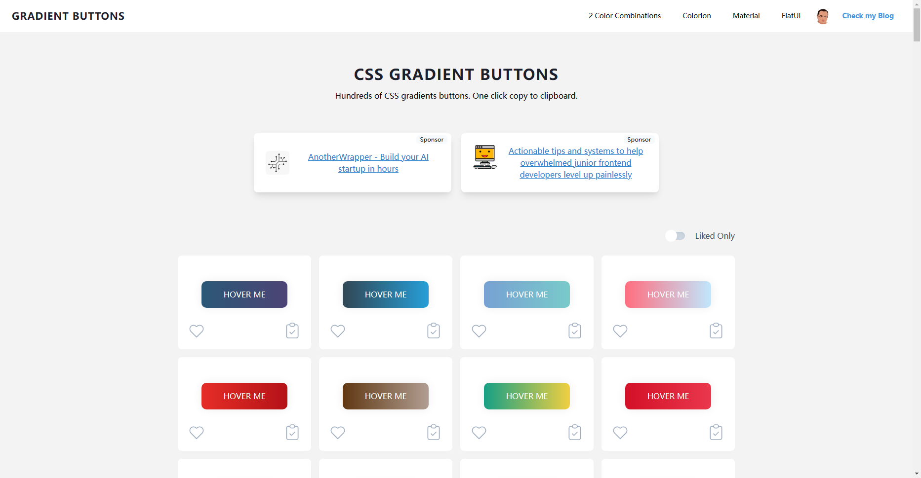 Gradient Buttons:免费在线CSS渐变色按钮生成器 Gradient Buttons