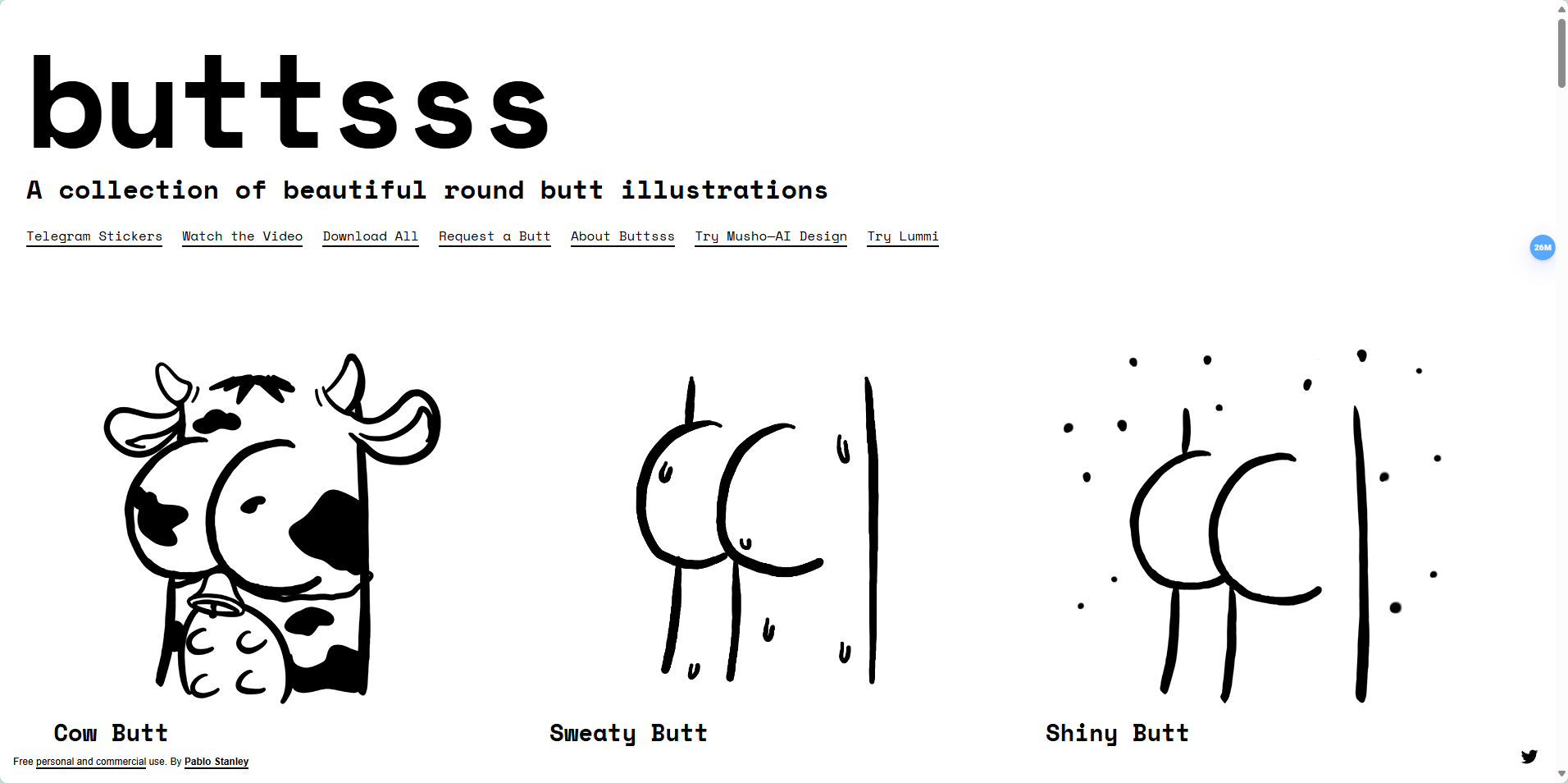 Buttsss - 美丽的圆屁股插画集合 Buttsss