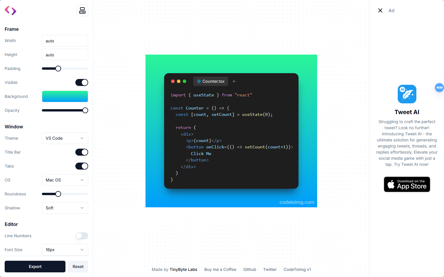 Codetoimg