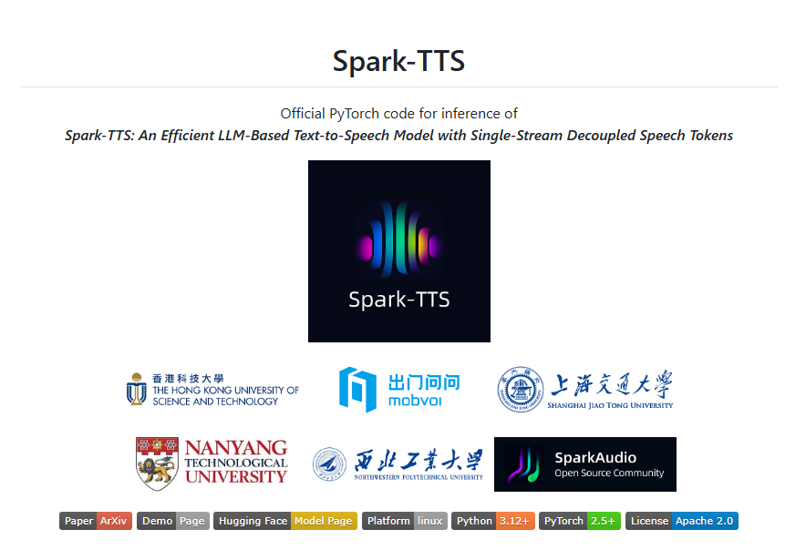Spark-TTS:一款免费开源的AI文本转语音工具,支持中英零样本语音克隆