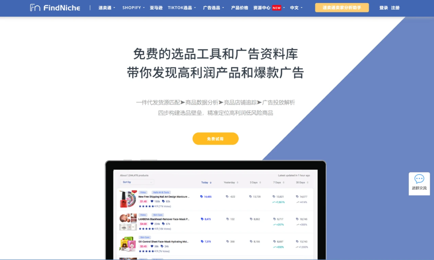 FindNiche官网界面截图 FindNiche