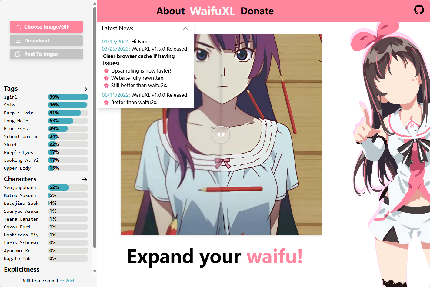 WaifuXL官网界面截图 WaifuXL