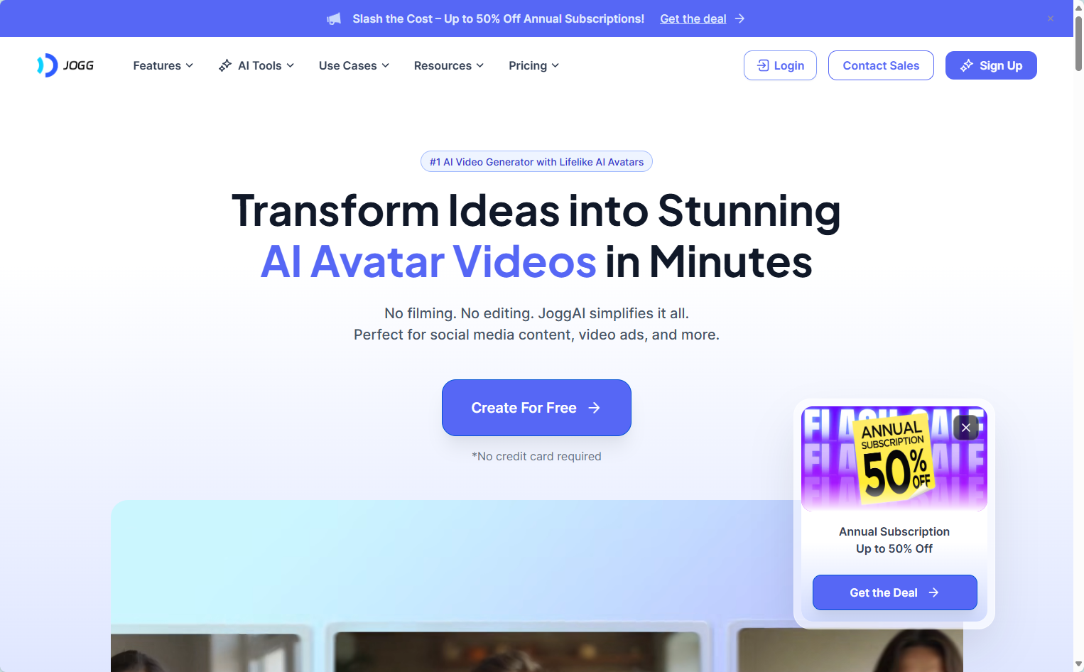 Jogg AI官网首页 Jogg AI