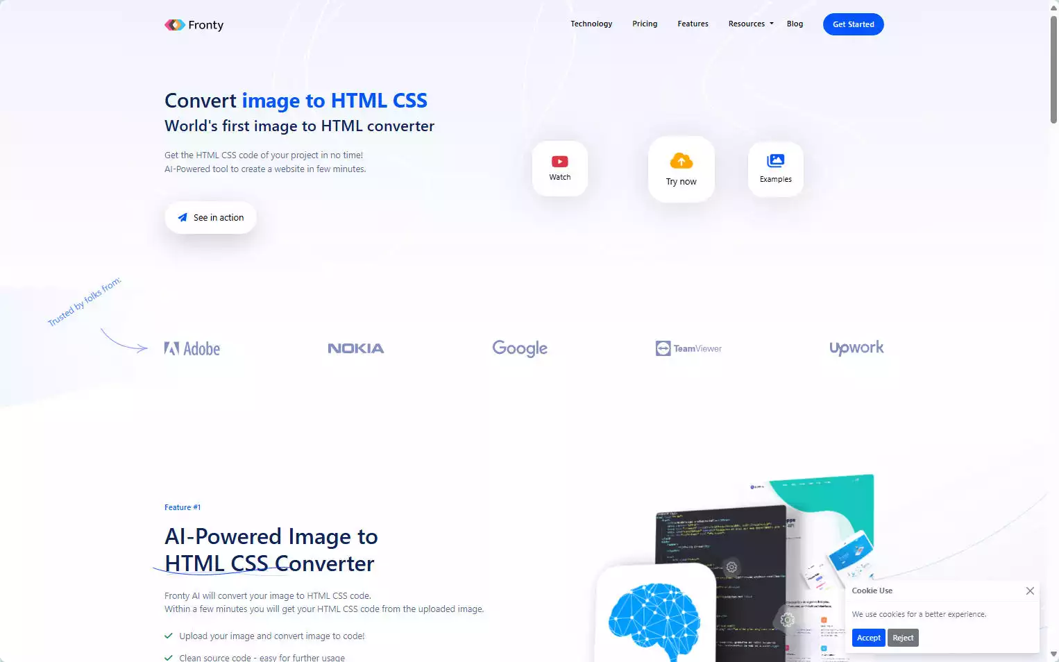 Fronty AI：AI图片转HTML/CSS，一键生成可维护源码插图