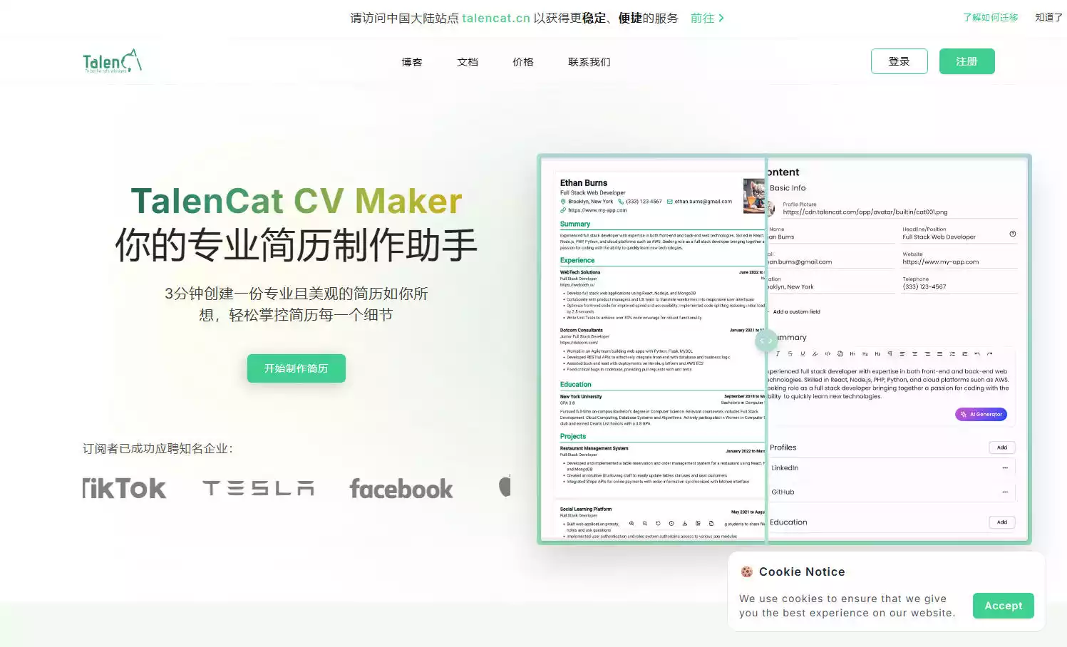 TalenCat CV Maker